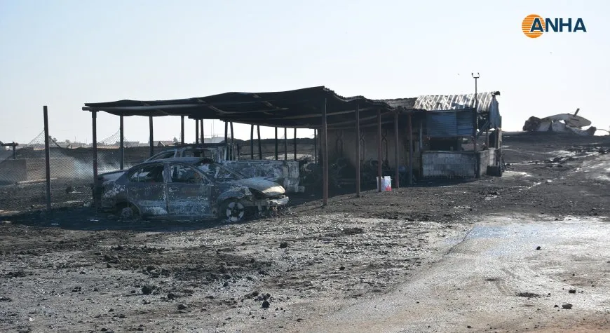 Massive destruction in al-Suwaydiyah Station due to Turkish occupation bombing