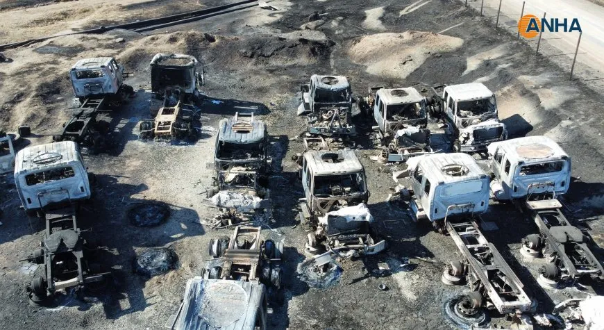 Aerial footage shows scale of destruction in service and vital facilities