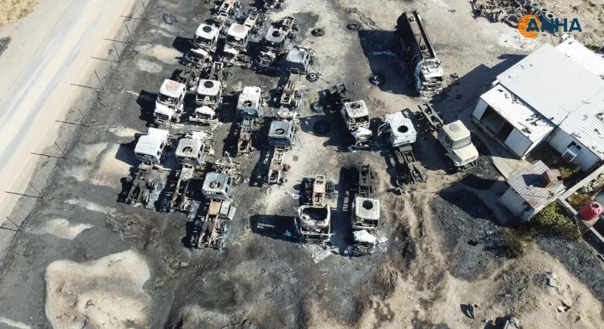 Aerial footage shows scale of destruction in service and vital facilities