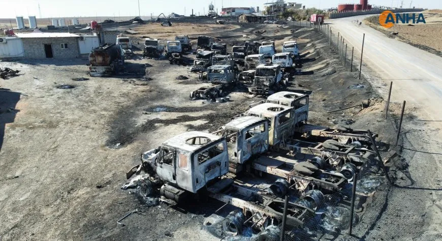 Aerial footage shows scale of destruction in service and vital facilities