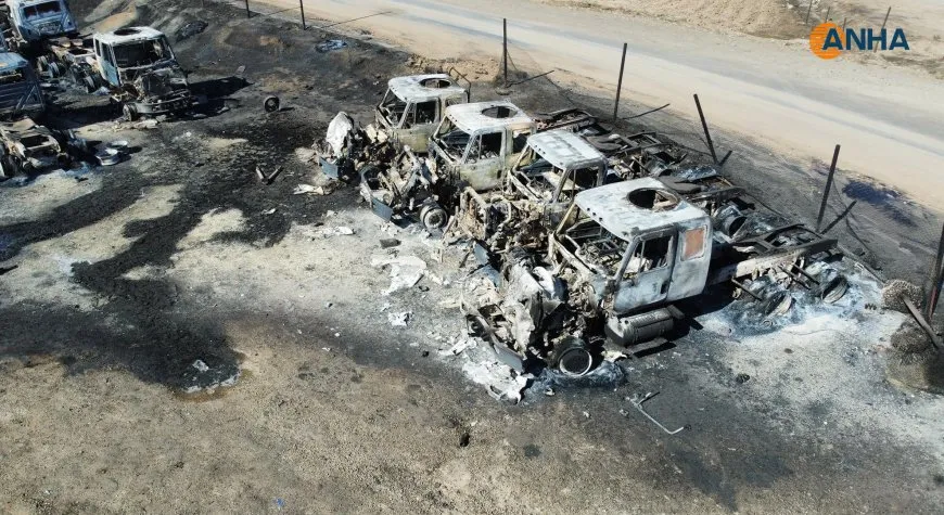 Aerial footage shows scale of destruction in service and vital facilities