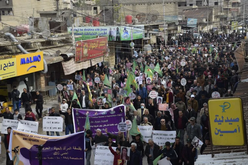 Massive march condemns violence against women in Qamishlo