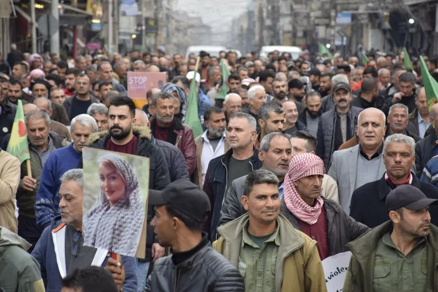 Massive march condemns violence against women in Qamishlo