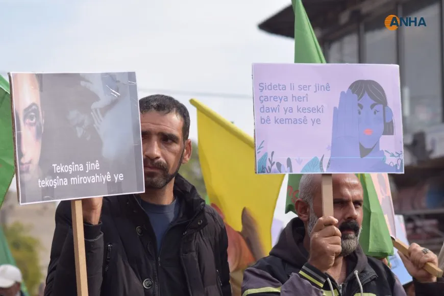 Massive march condemns violence against women in Qamishlo