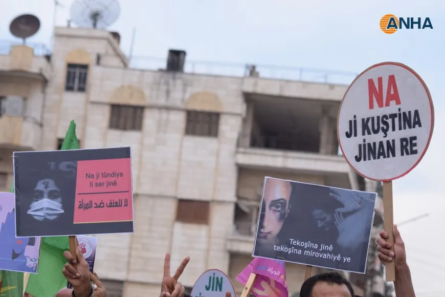 Massive march condemns violence against women in Qamishlo