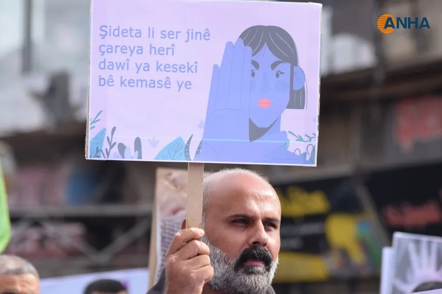 Massive march condemns violence against women in Qamishlo