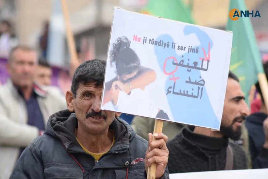 Massive march condemns violence against women in Qamishlo