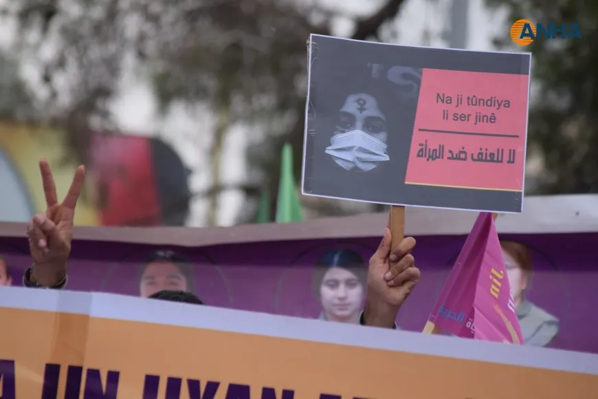 Massive march condemns violence against women in Qamishlo