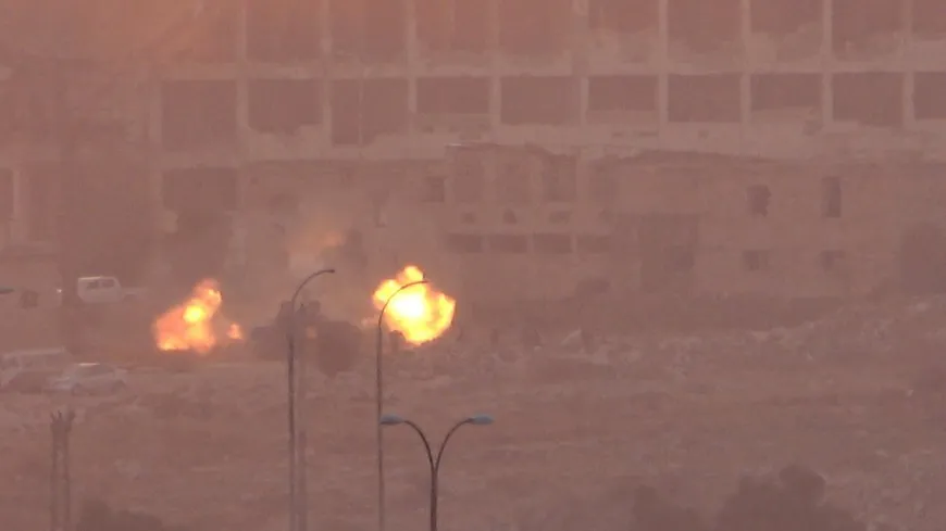 Scenes of Damascus government forces Bombing Turkish occupation mercenaries