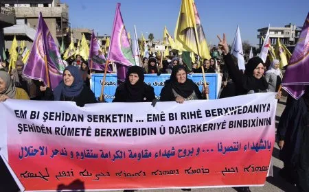 People of Jazera Canton protest against Turkish occupation, its mercenaries