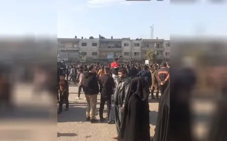Civil demonstrations in Manbij city as Turkish occupation crimes begin