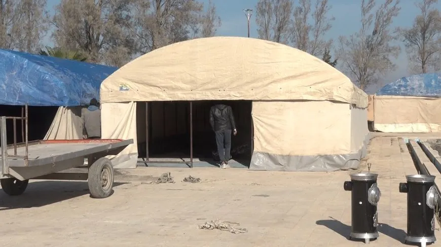 Establishing temporary shelters in Tabqa for IDPs of Shahba
