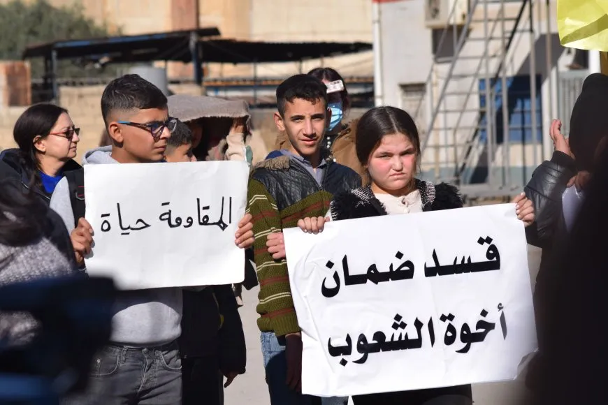People of Jazera Canton protest against Turkish occupation, its mercenaries