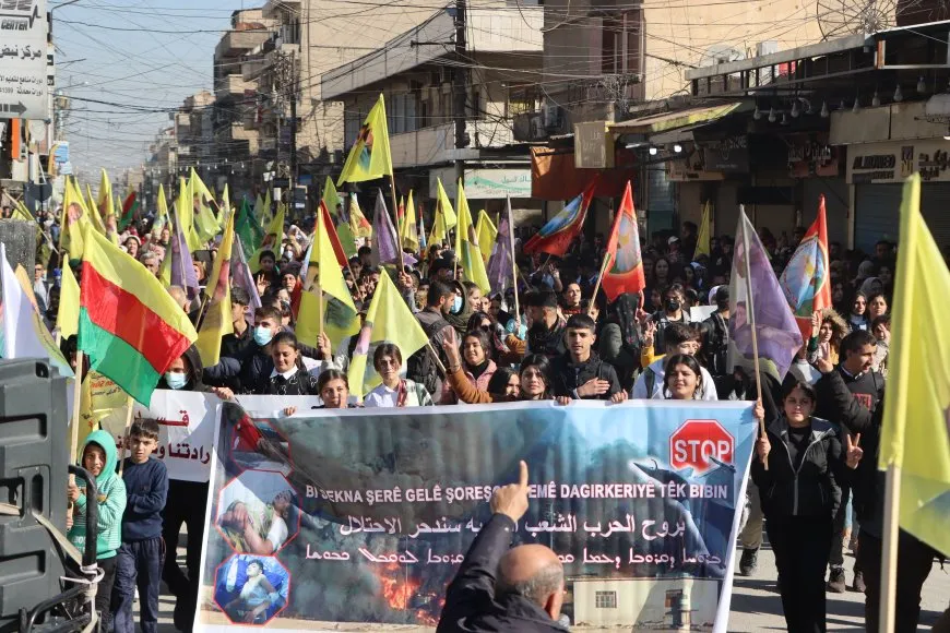 People of Jazera Canton protest against Turkish occupation, its mercenaries