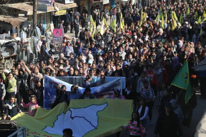 People of Jazera Canton protest against Turkish occupation, its mercenaries