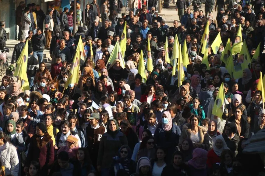 People of Jazera Canton protest against Turkish occupation, its mercenaries