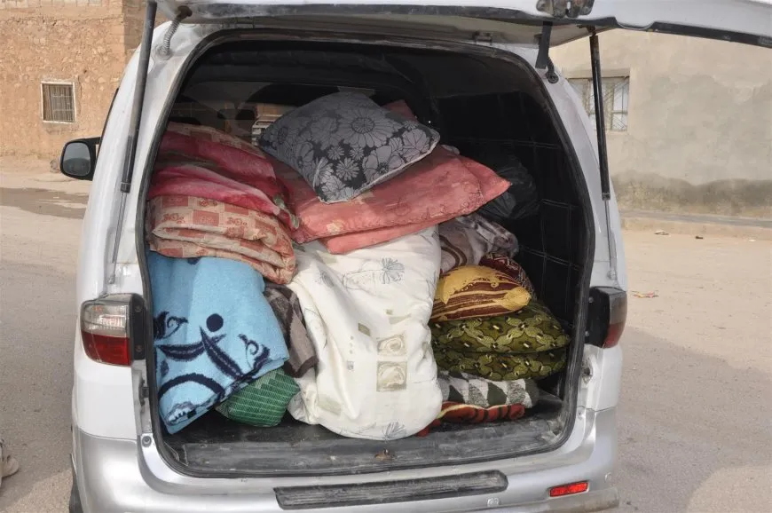 Aid collection point in Al-Hol to support IDPs of Afrin and Aleppo