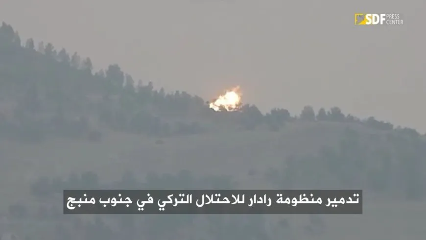 Video footage of destruction of Turkish occupation radar in Manbij