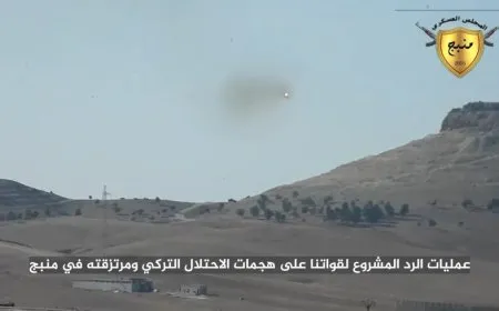 Moment armored vehicle destroyed by Turkish occupation mercenaries in Manbij