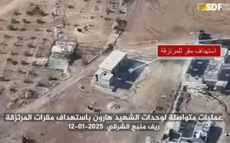 Footage of SDF aerial units target Turkish mercenaries' headquarters