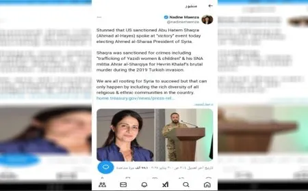 Nadine Maenza slams participation of Hevrin Khalaf’s killer at "Victory Conference"