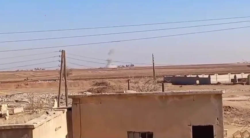 Turkish occupation shells village in the countryside of Grî Spî