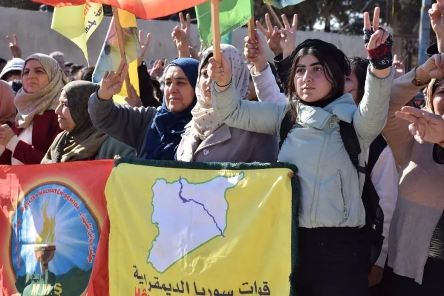 Massive Rally in Euphrates Canton condemns Turkey's massacres