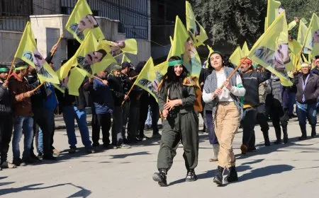 People of NE Syria take part in 4 demonstrations, 5 protest stands condemning international conspiracy
