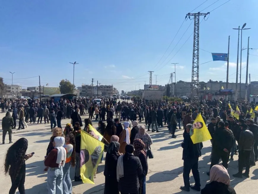People of NE Syria take part in 4 demonstrations, 5 protest stands condemning international conspiracy