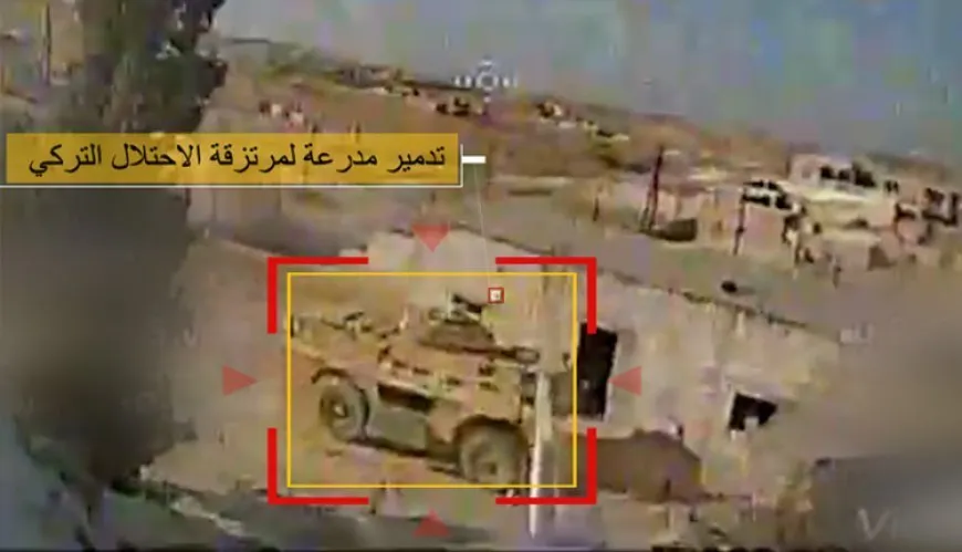 Armored vehicle, military car of Turkish occupation destroyed 