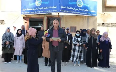 Protest in Tabqa against "Constitutional Declaration"