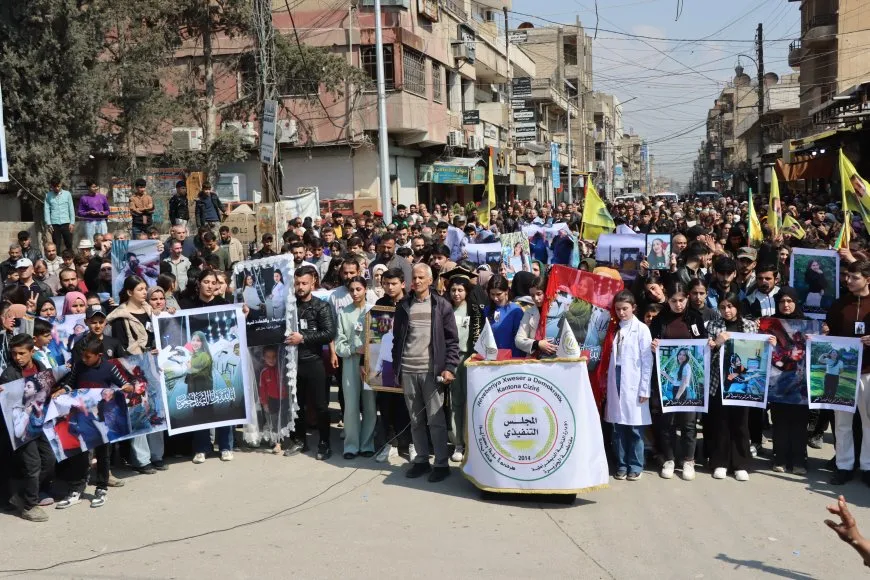 Popular condemnation in Qamishlo of Syrian coast massacres