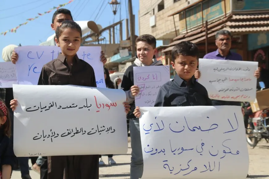 Protesters in Hasaka, Amuda rally against Constitutional Declaration