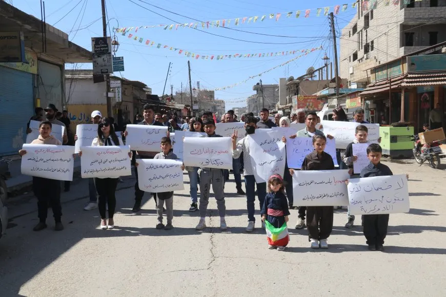 Protesters in Hasaka, Amuda rally against Constitutional Declaration