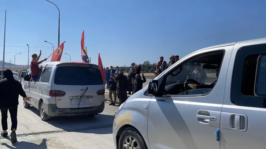 Euphrates canton residents arrive at Tishrin Dam to join protest