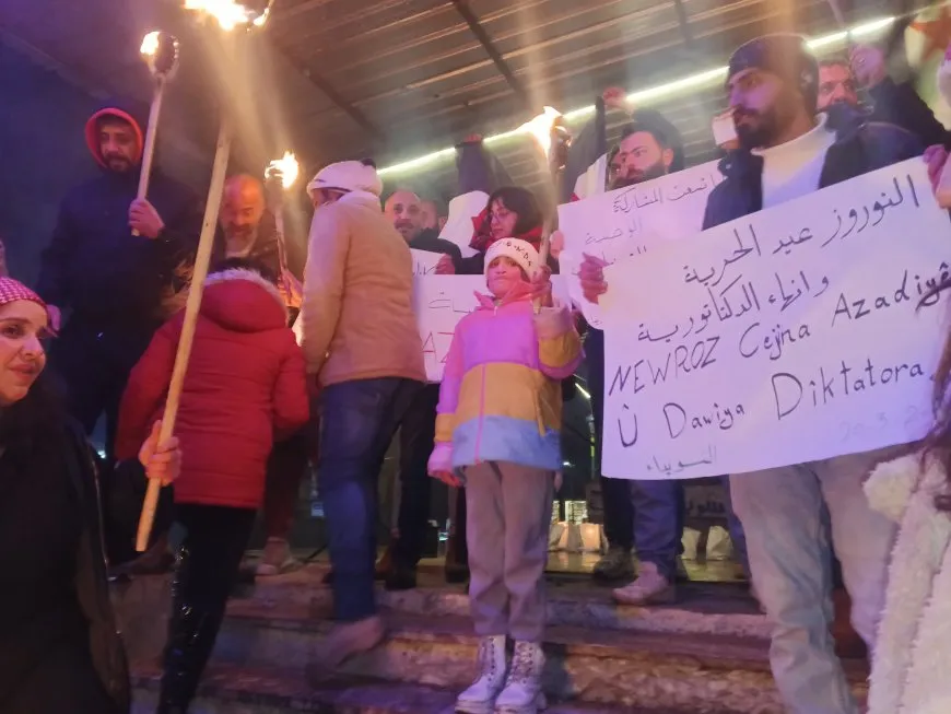 People of As-Suwayda light Newroz Flame