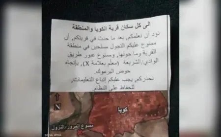 Israel drops warning leaflets over the town of Daraa.