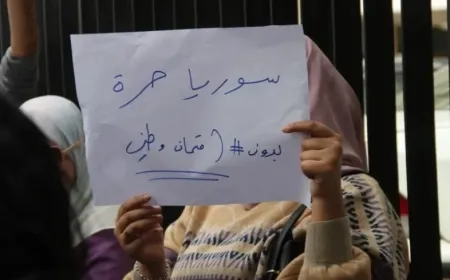 Syrian students protest demanding to cancel National Exam