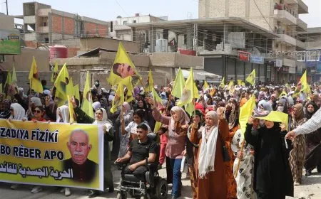 Mass rally in Hasaka demands physical freedom of Leader Ocalan