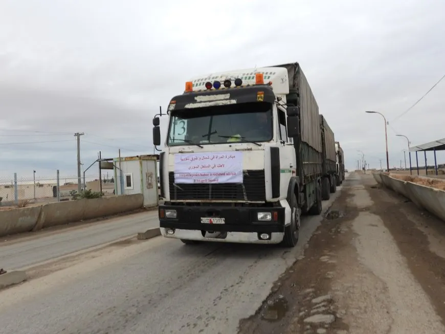 Second aid convoy from NE Syria heads to coastal region