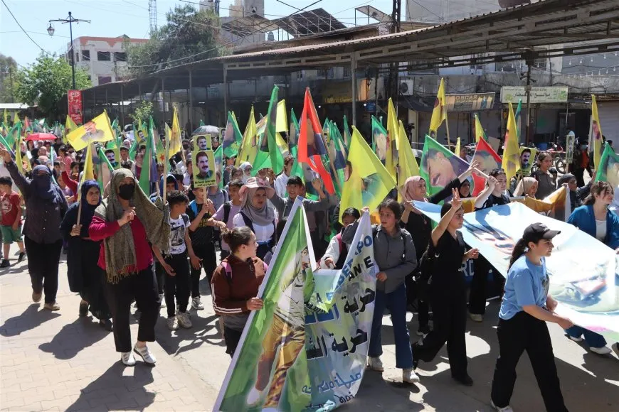 Mass demonstration in Derik demands freedom for Leader Ocalan