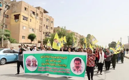 March in Tabqa demands physical freedom of Leader Ocalan