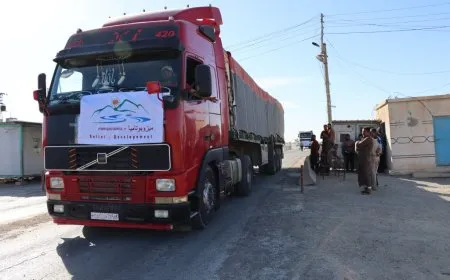 Humanitarian convoy heads from Tabqa to coastal areas