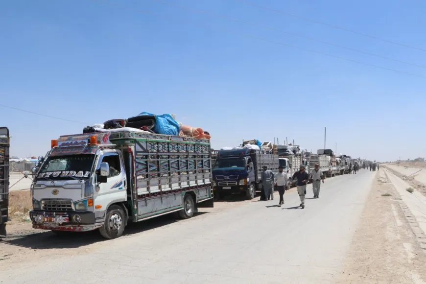 46 families leave Al-Arisha Camp for Deir ez-Zor