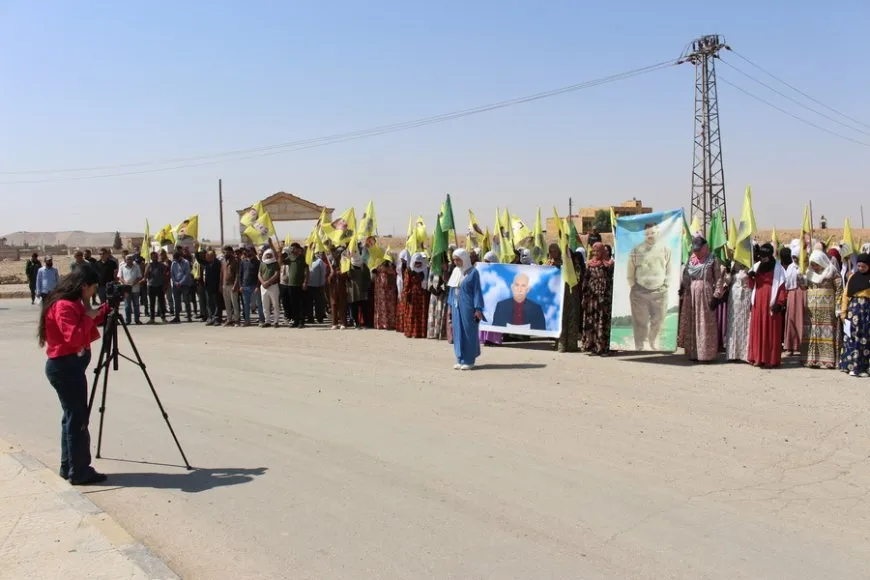 Mass march in Tal Brak demands physical freedom for Leader Ocalan