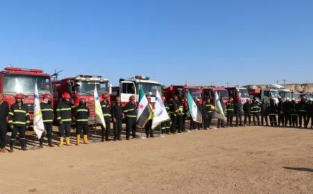 18 firefighting vehicles depart NE Syria toward Syrian coast