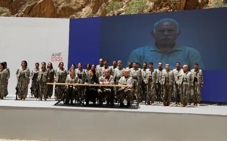 Scenes of Guerrillas destroying weapons in response to Leader Ocalan’s call
