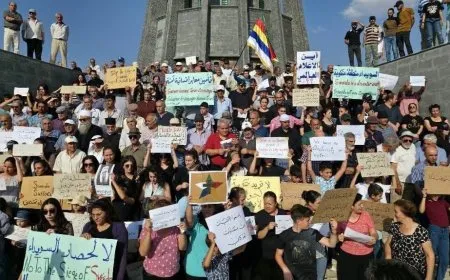 Mass demonstrations in Suweida against siege and violence