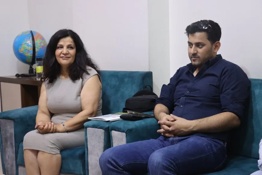 Kurdish artists Shehribana Kurdi, Jala Rojhilat visit ANHA Agency
