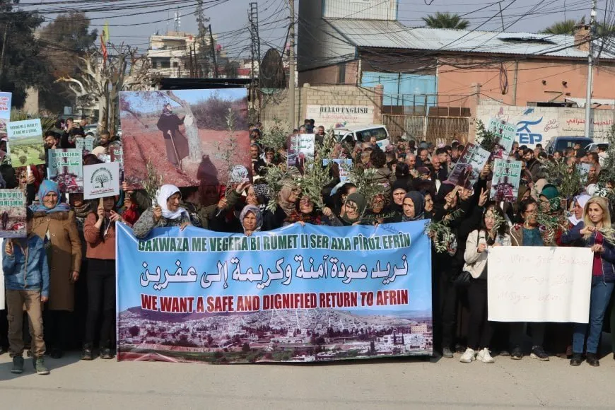 Displaced women from Afrin, Shahba demand safe return